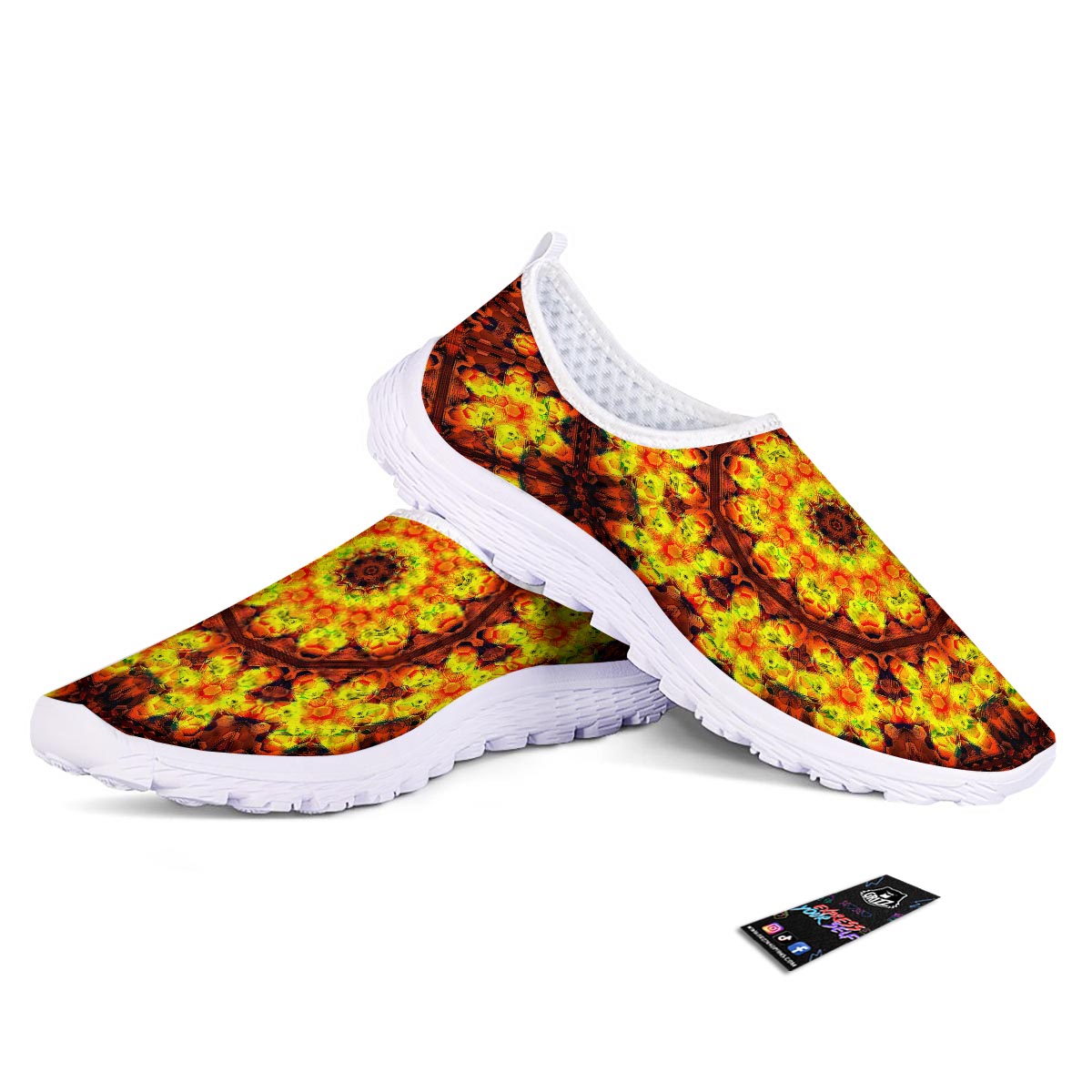 Kaleidoscope Sun Fire Print Nurse Shoes-grizzshop