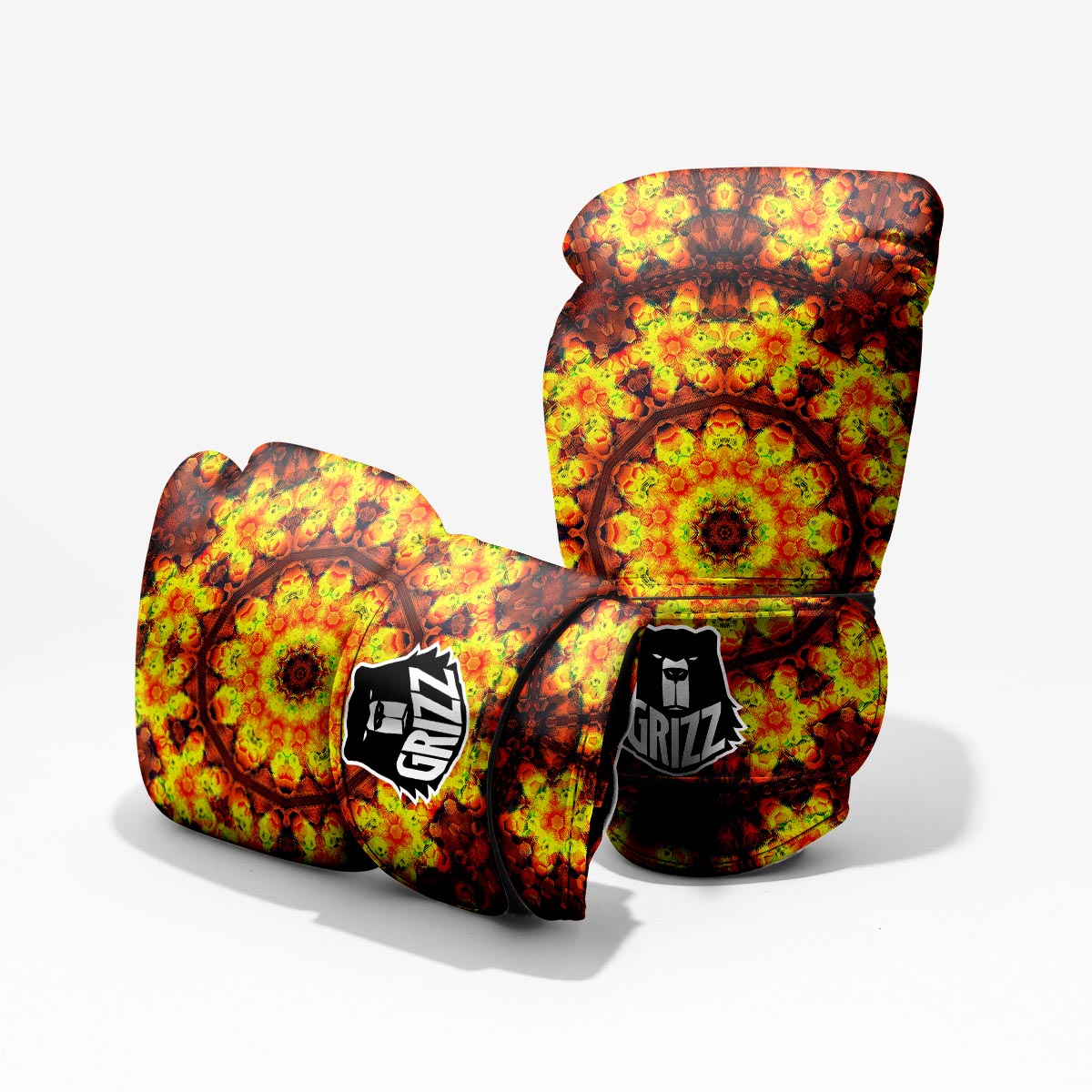 Kaleidoscope Sun Fire Print Pro Boxing Glove
