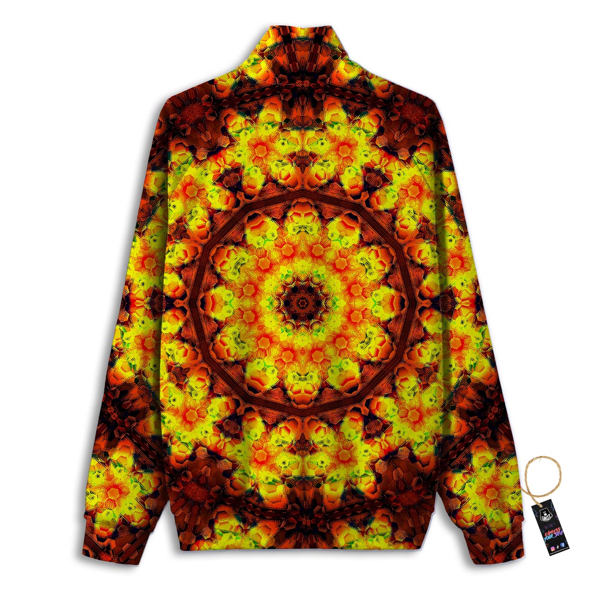 Kaleidoscope Sun Fire Print Track Jacket-grizzshop