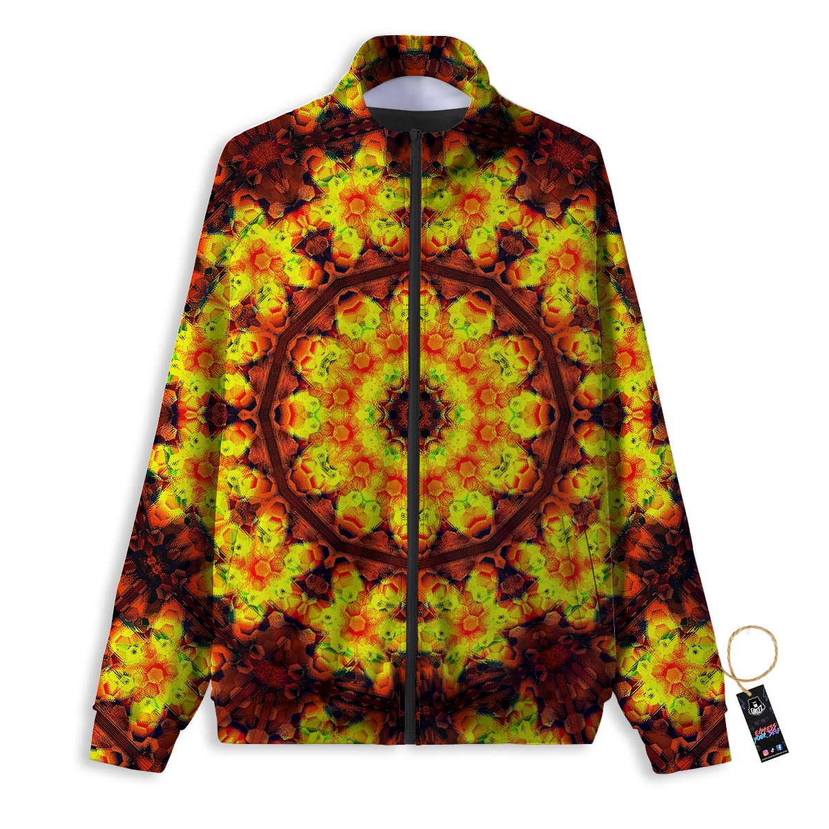 Kaleidoscope Sun Fire Print Track Jacket-grizzshop