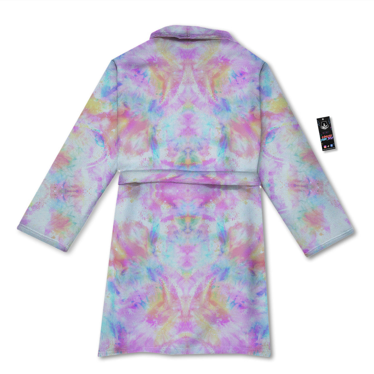 Kaleidoscope Tie Dye Pastel Print Pattern Bathrobe-grizzshop