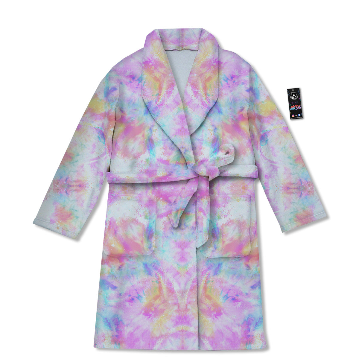 Kaleidoscope Tie Dye Pastel Print Pattern Bathrobe-grizzshop