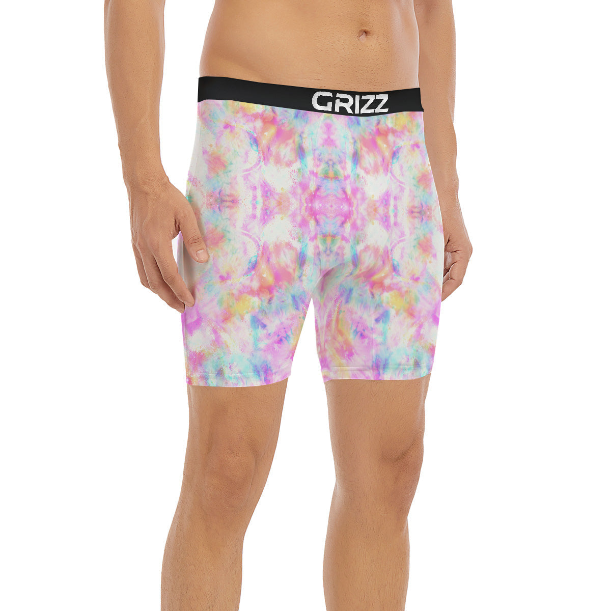 Kaleidoscope Tie Dye Pastel Print Pattern Boxer Briefs-grizzshop