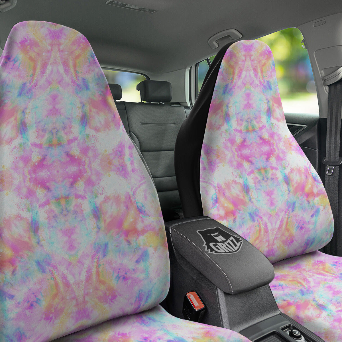 Kaleidoscope Tie Dye Pastel Print Pattern Car Seat Covers-grizzshop