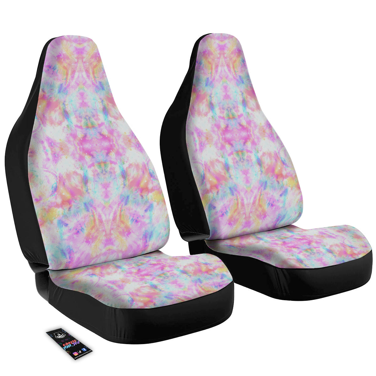 Kaleidoscope Tie Dye Pastel Print Pattern Car Seat Covers-grizzshop