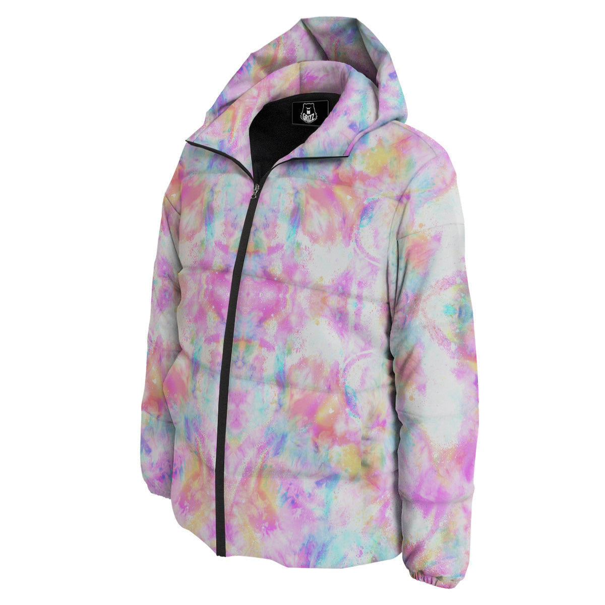 Kaleidoscope Tie Dye Pastel Print Pattern Down Jacket-grizzshop