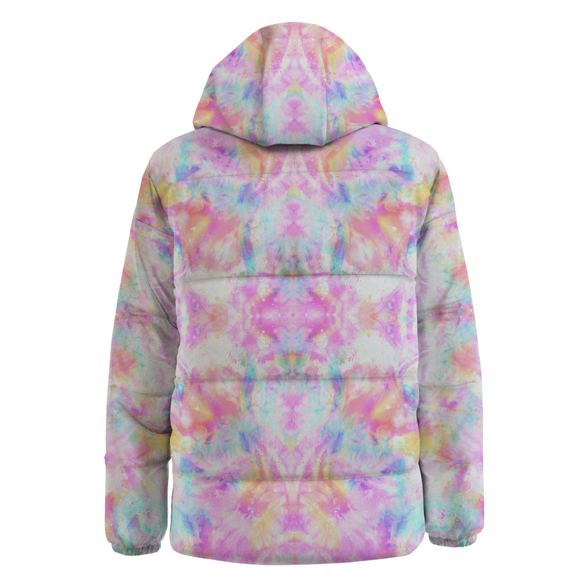 Kaleidoscope Tie Dye Pastel Print Pattern Down Jacket-grizzshop