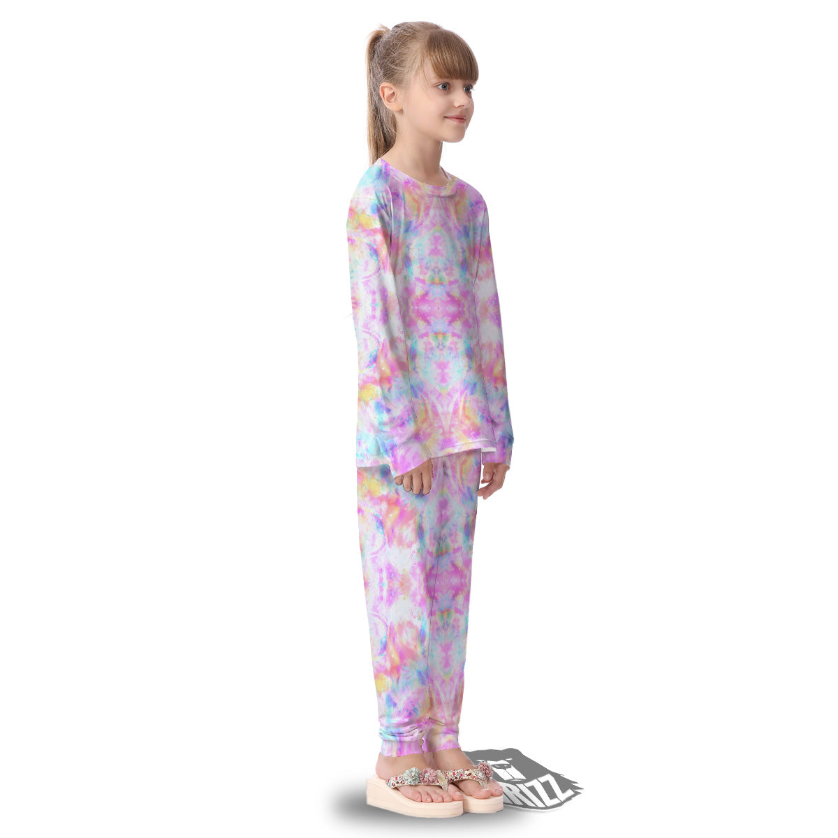 Kaleidoscope Tie Dye Pastel Print Pattern Kid's Pajamas-grizzshop