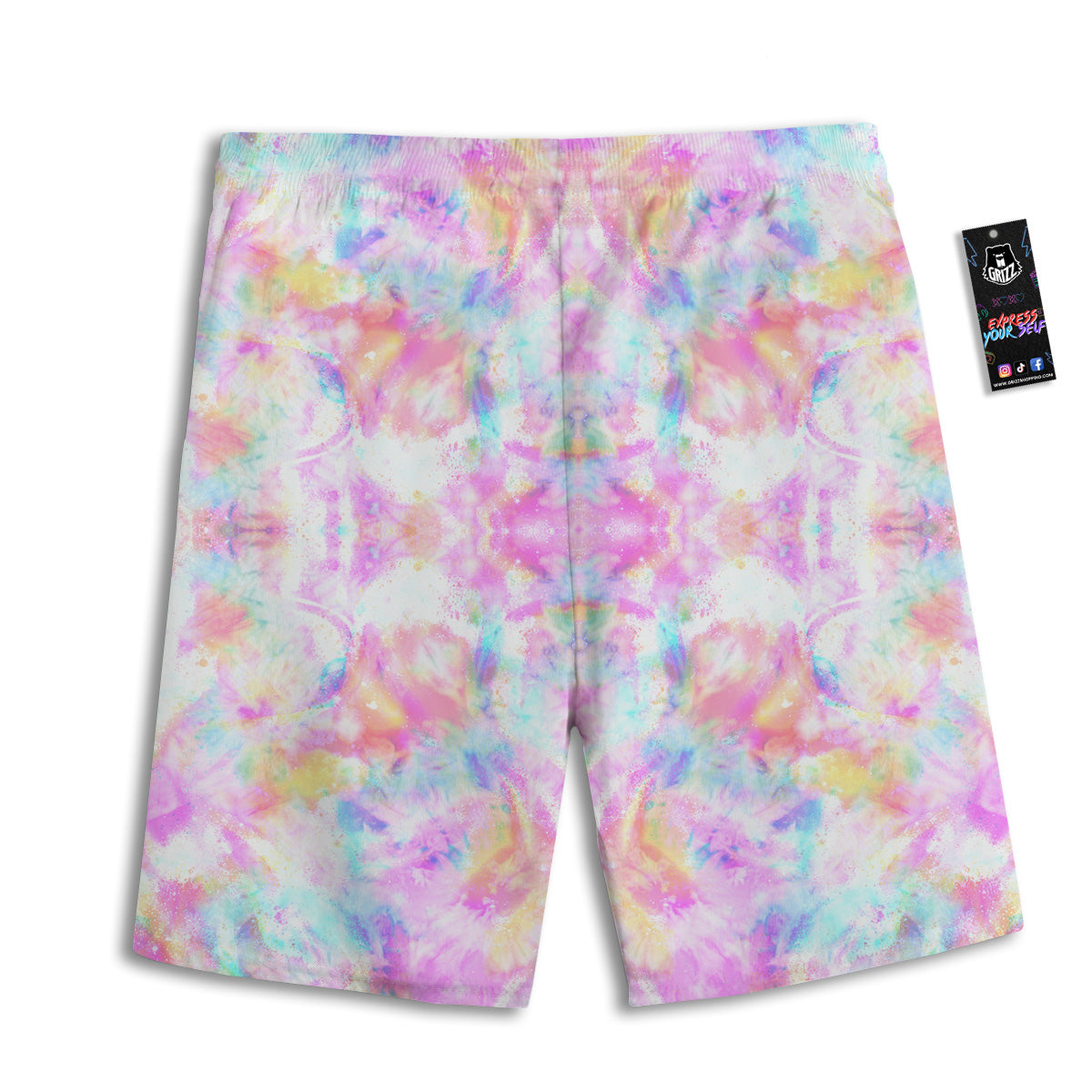 Kaleidoscope Tie Dye Pastel Print Pattern Men's Athletic Shorts
