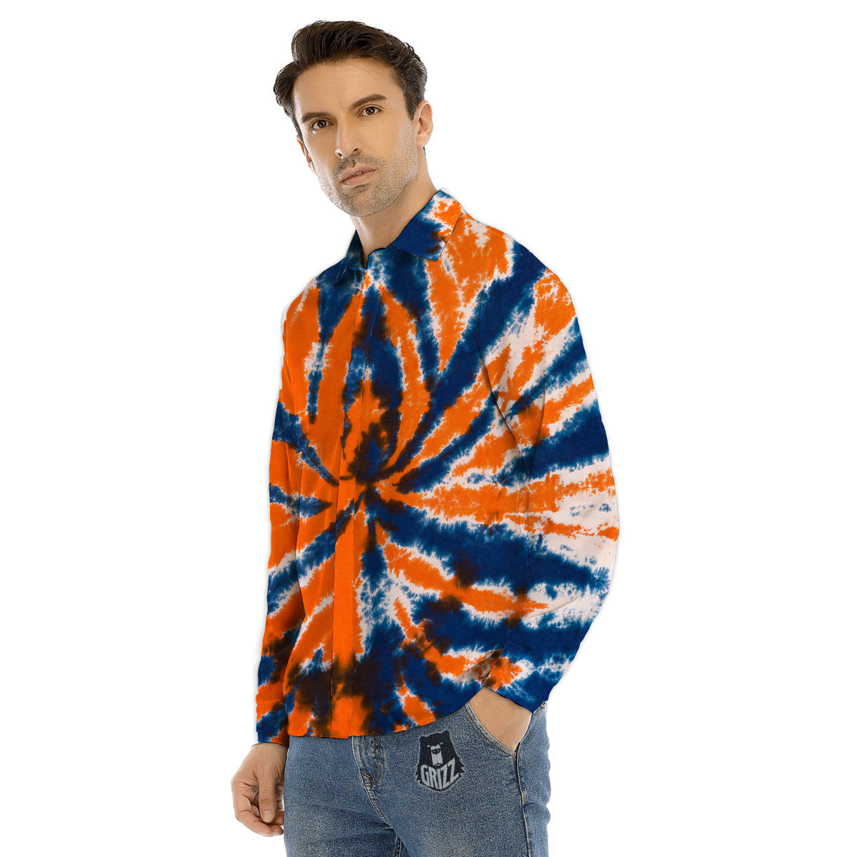 Kaleidoscope Tie Dye Pastel Print Pattern Men's Dress Shirts-grizzshop