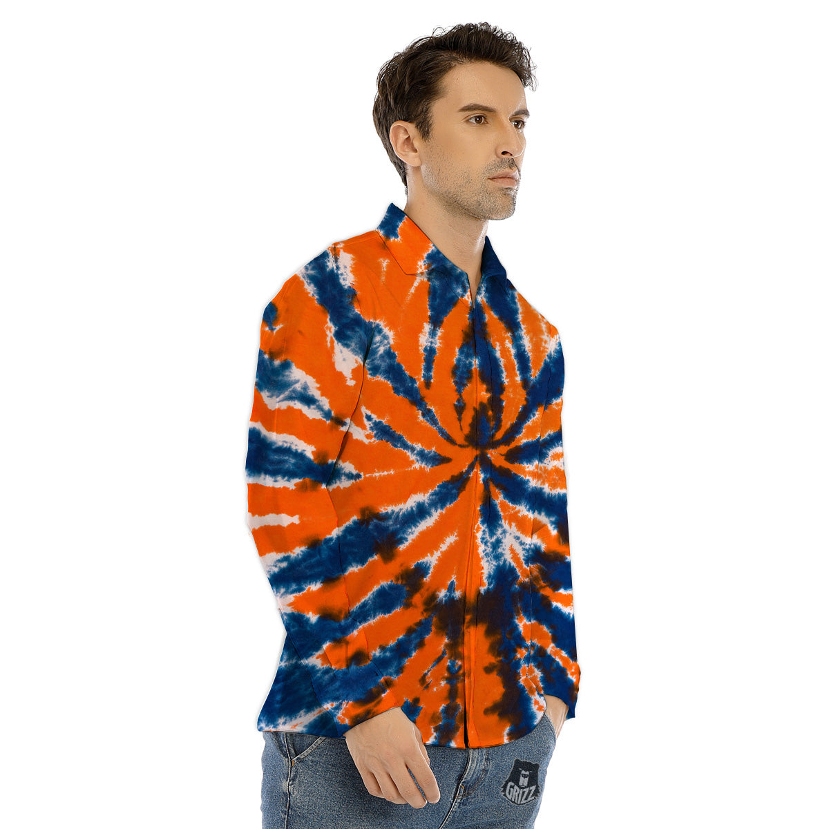 Kaleidoscope Tie Dye Pastel Print Pattern Men's Dress Shirts-grizzshop