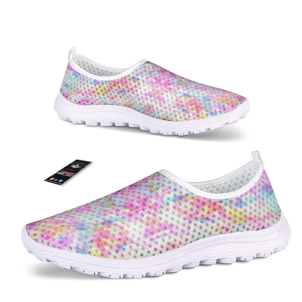 Kaleidoscope Tie Dye Pastel Print Pattern Nurse Shoes-grizzshop