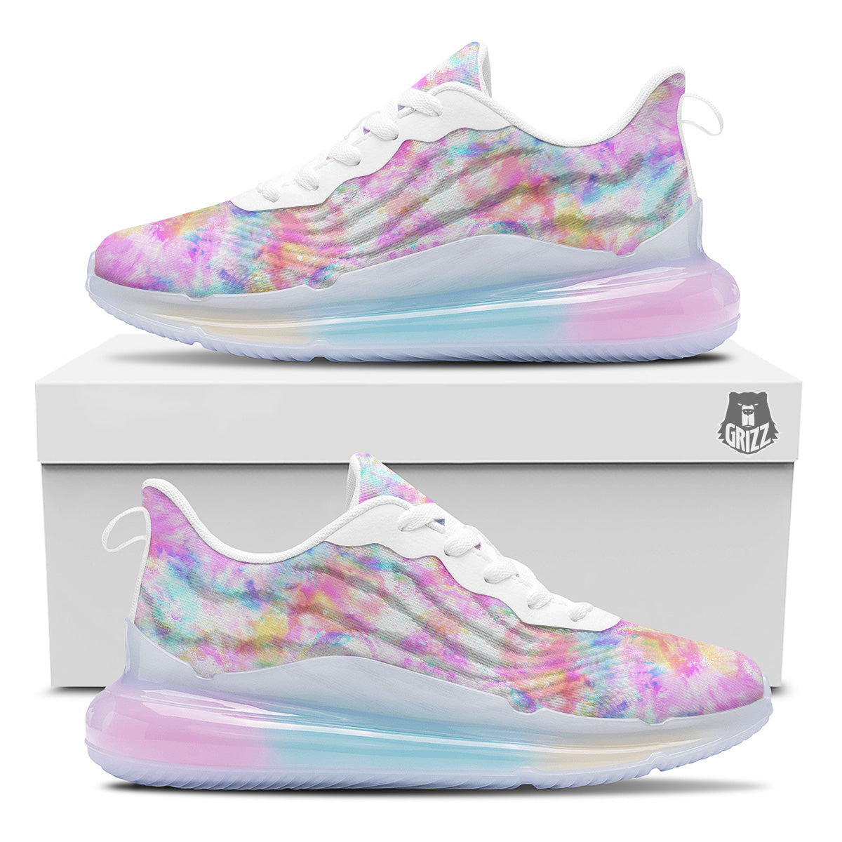 Kaleidoscope Tie Dye Pastel Print Pattern Running Sneakers-grizzshop