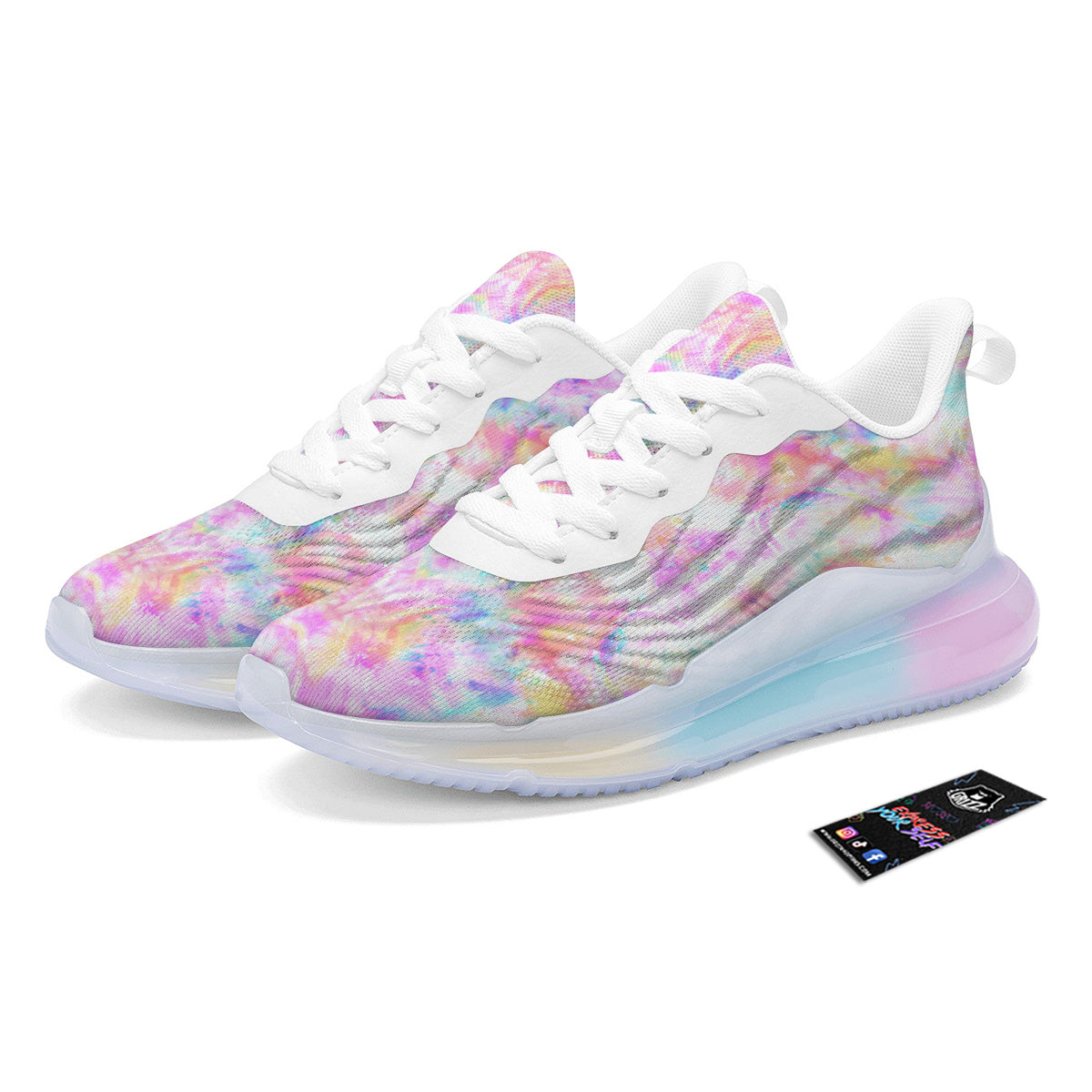 Kaleidoscope Tie Dye Pastel Print Pattern Running Sneakers-grizzshop