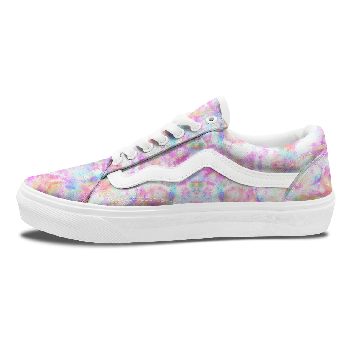 Kaleidoscope Tie Dye Pastel Print Pattern Skate Shoes-grizzshop