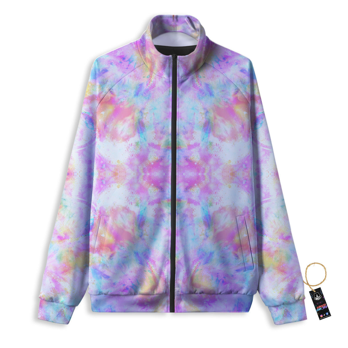 Kaleidoscope Tie Dye Pastel Print Pattern Track Jacket-grizzshop