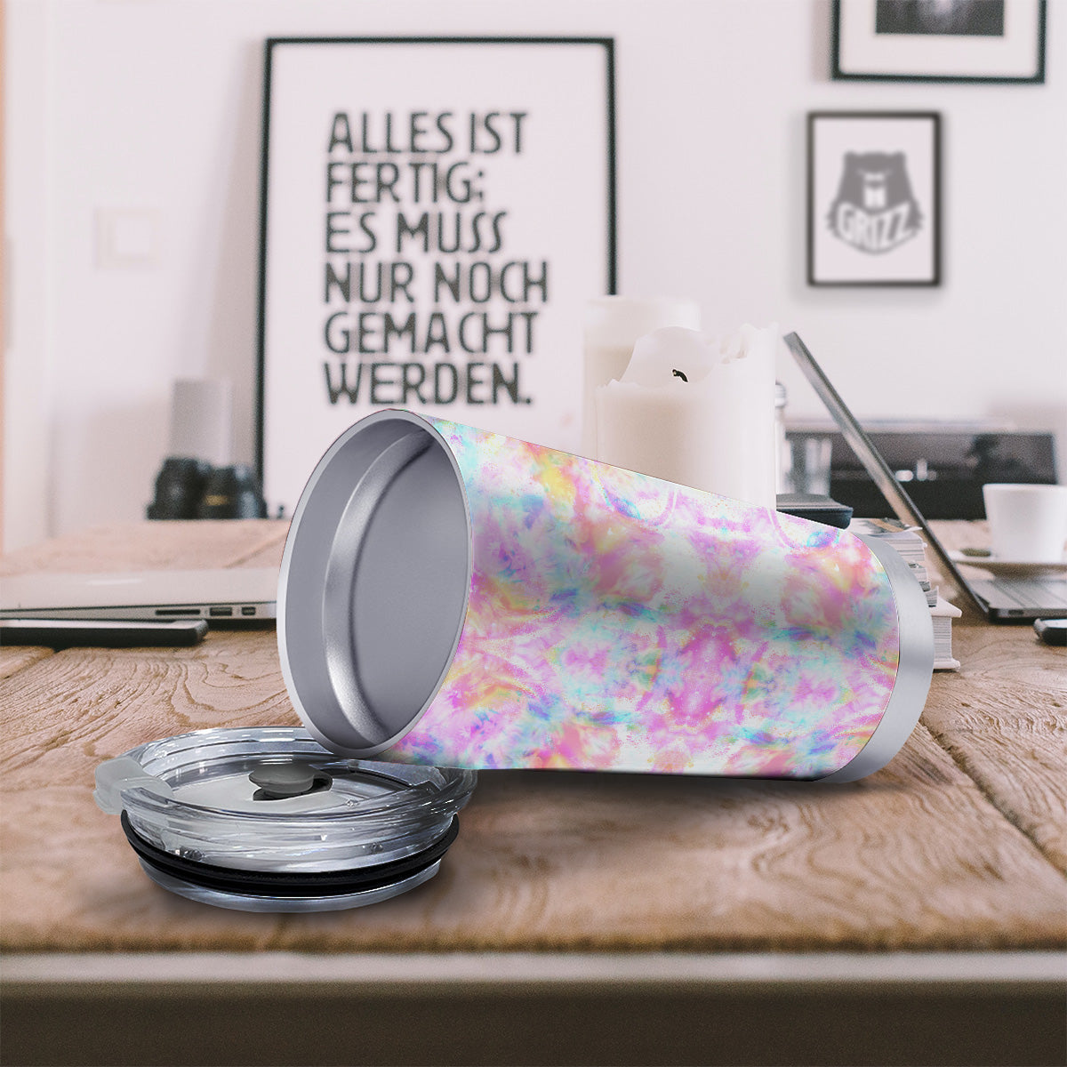 Kaleidoscope Tie Dye Pastel Print Pattern Tumbler-grizzshop