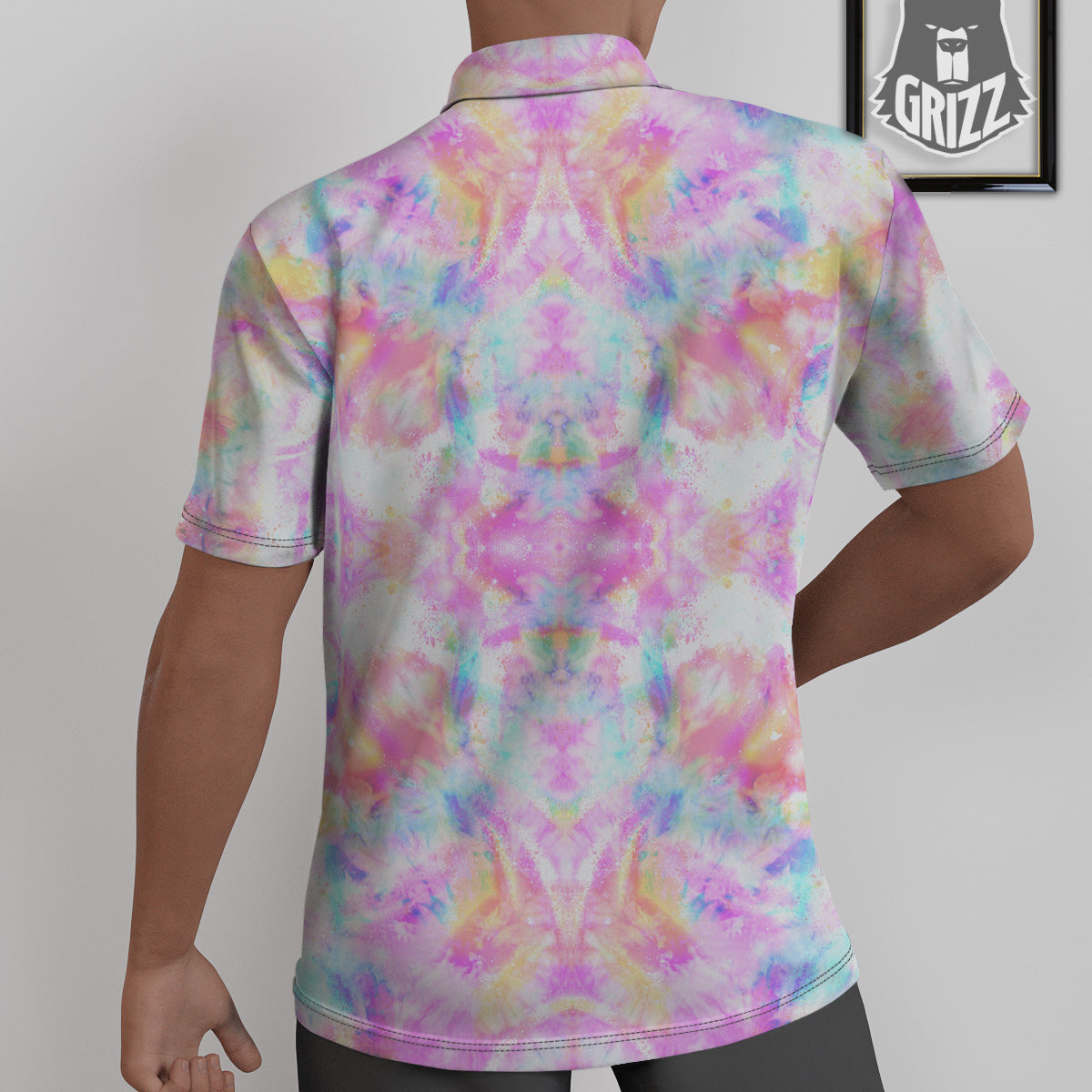 Kaleidoscope Tie Dye Pastel Print Pattern Untucked Shirts-grizzshop