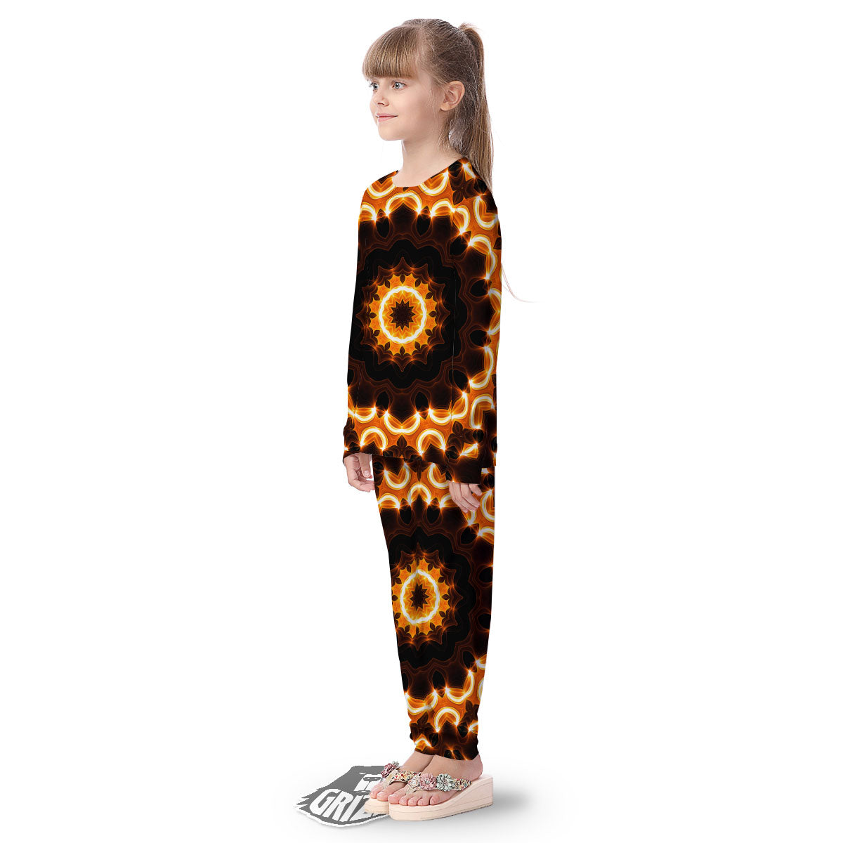 Kaleidoscope Vintage Print Kid's Pajamas-grizzshop