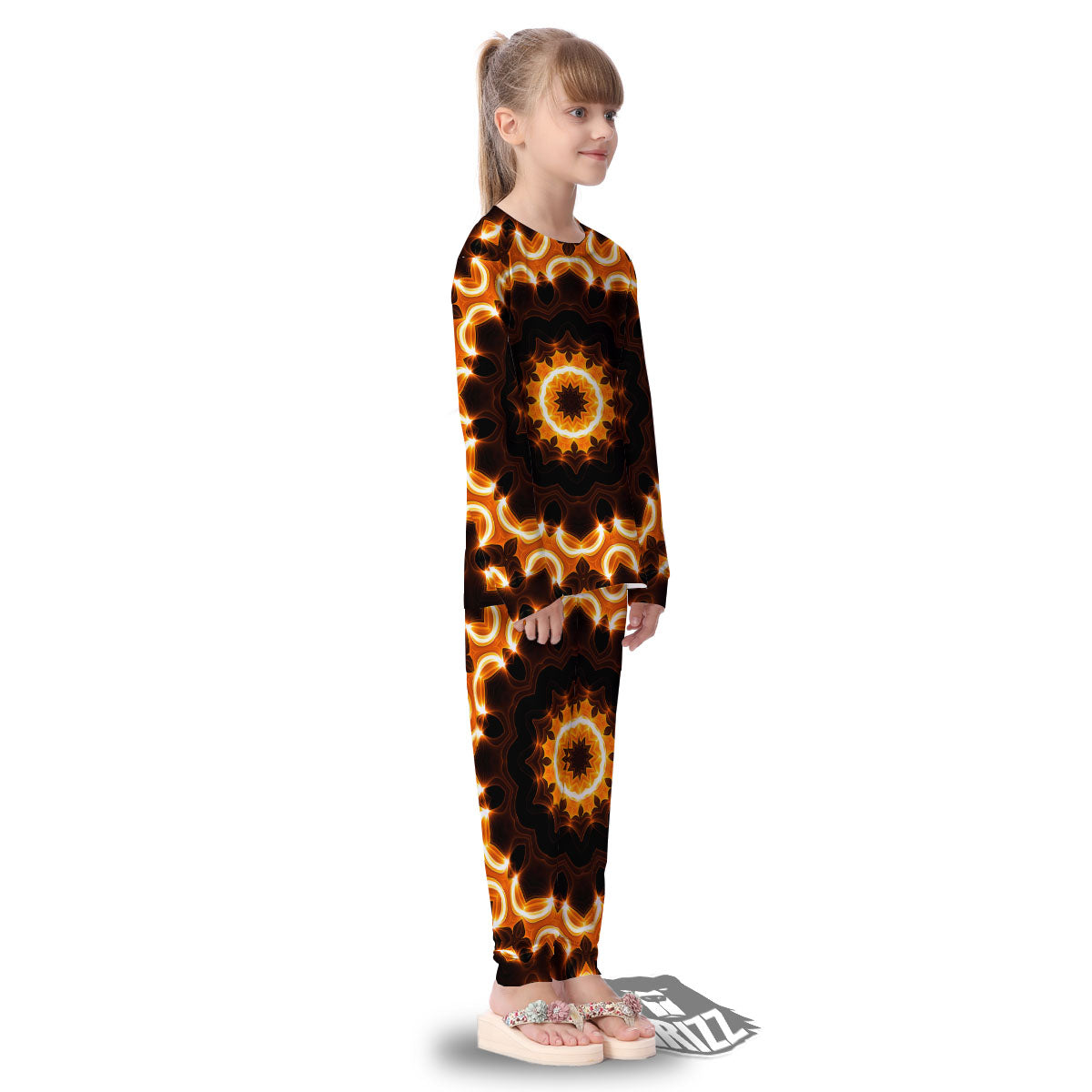 Kaleidoscope Vintage Print Kid's Pajamas-grizzshop
