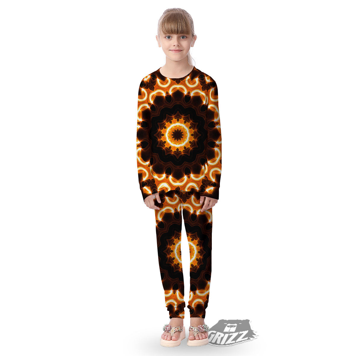 Kaleidoscope Vintage Print Kid's Pajamas-grizzshop