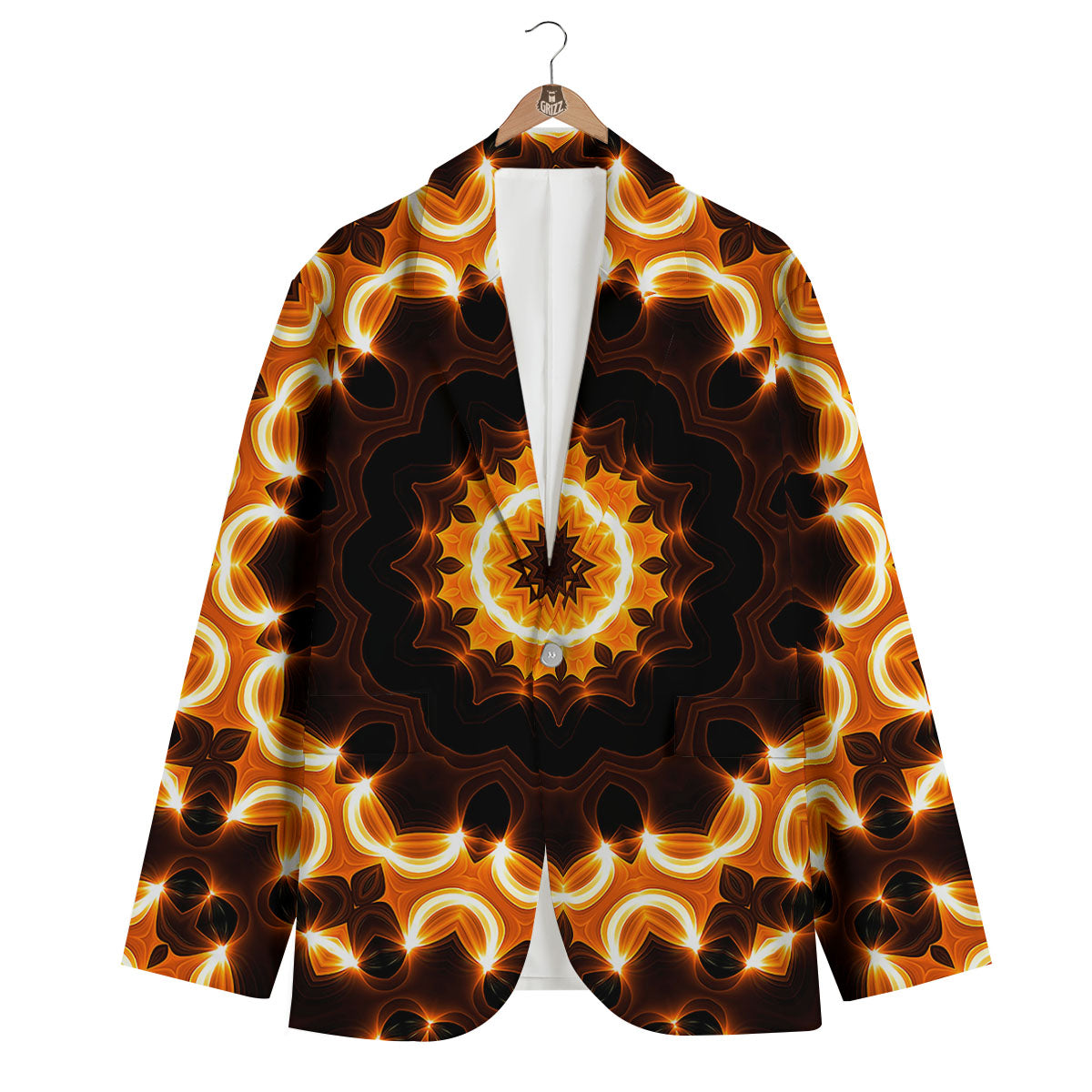 Kaleidoscope Vintage Print Men's Blazer-grizzshop