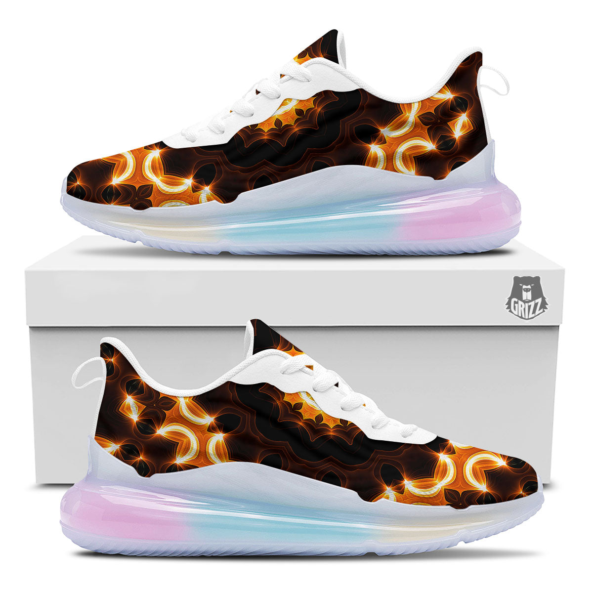 Kaleidoscope Vintage Print Running Sneakers-grizzshop