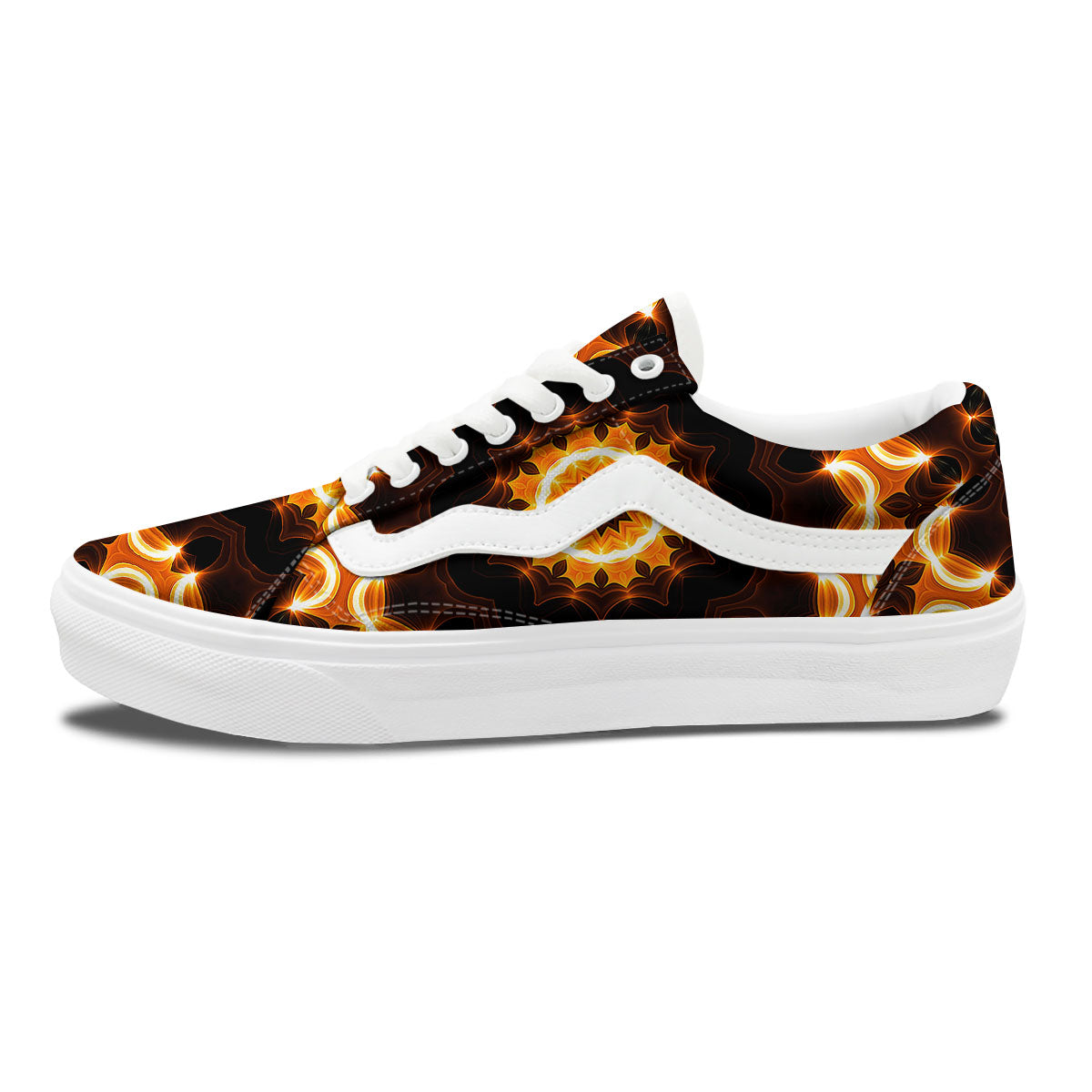 Kaleidoscope Vintage Print Skate Shoes-grizzshop