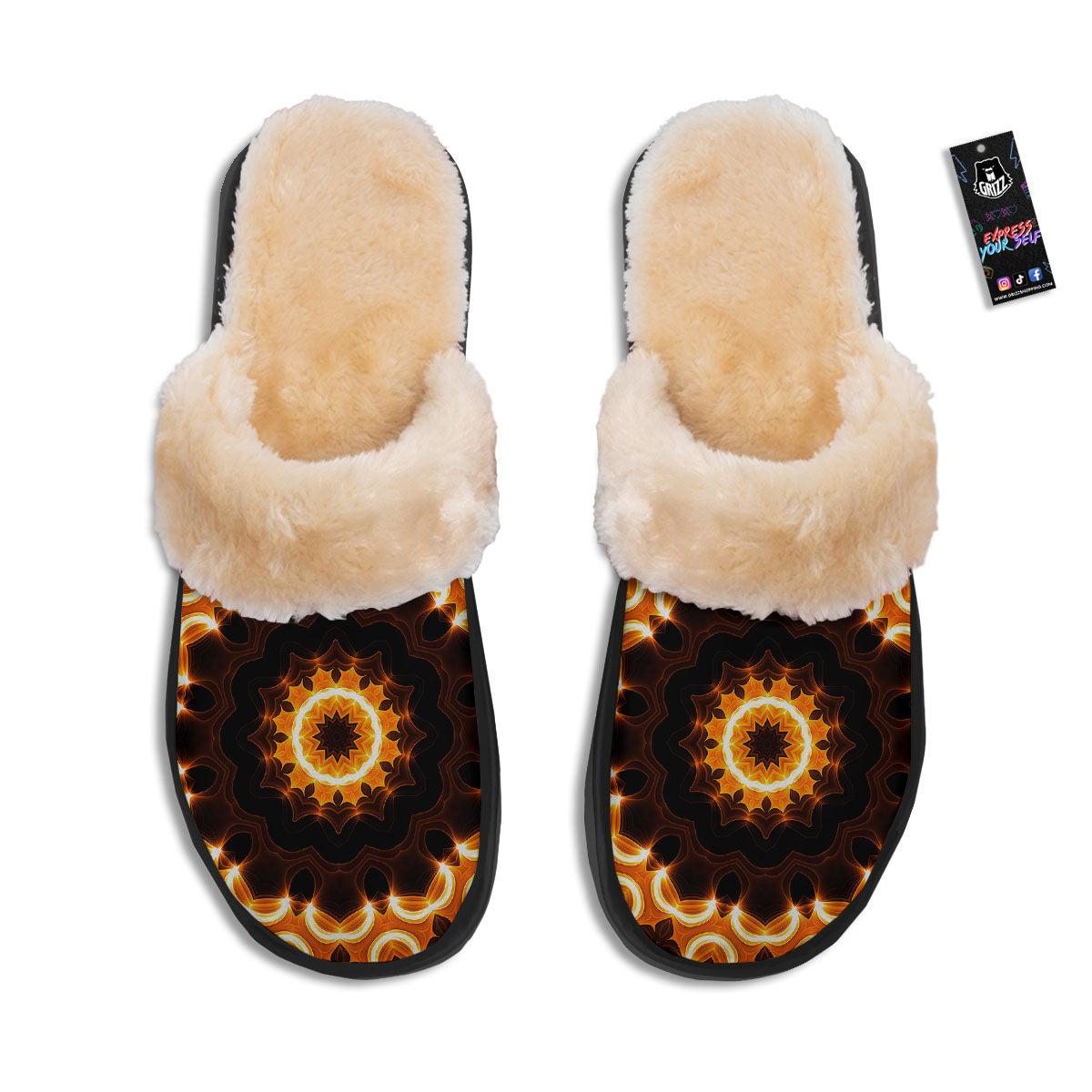 Kaleidoscope Vintage Print Slippers-grizzshop