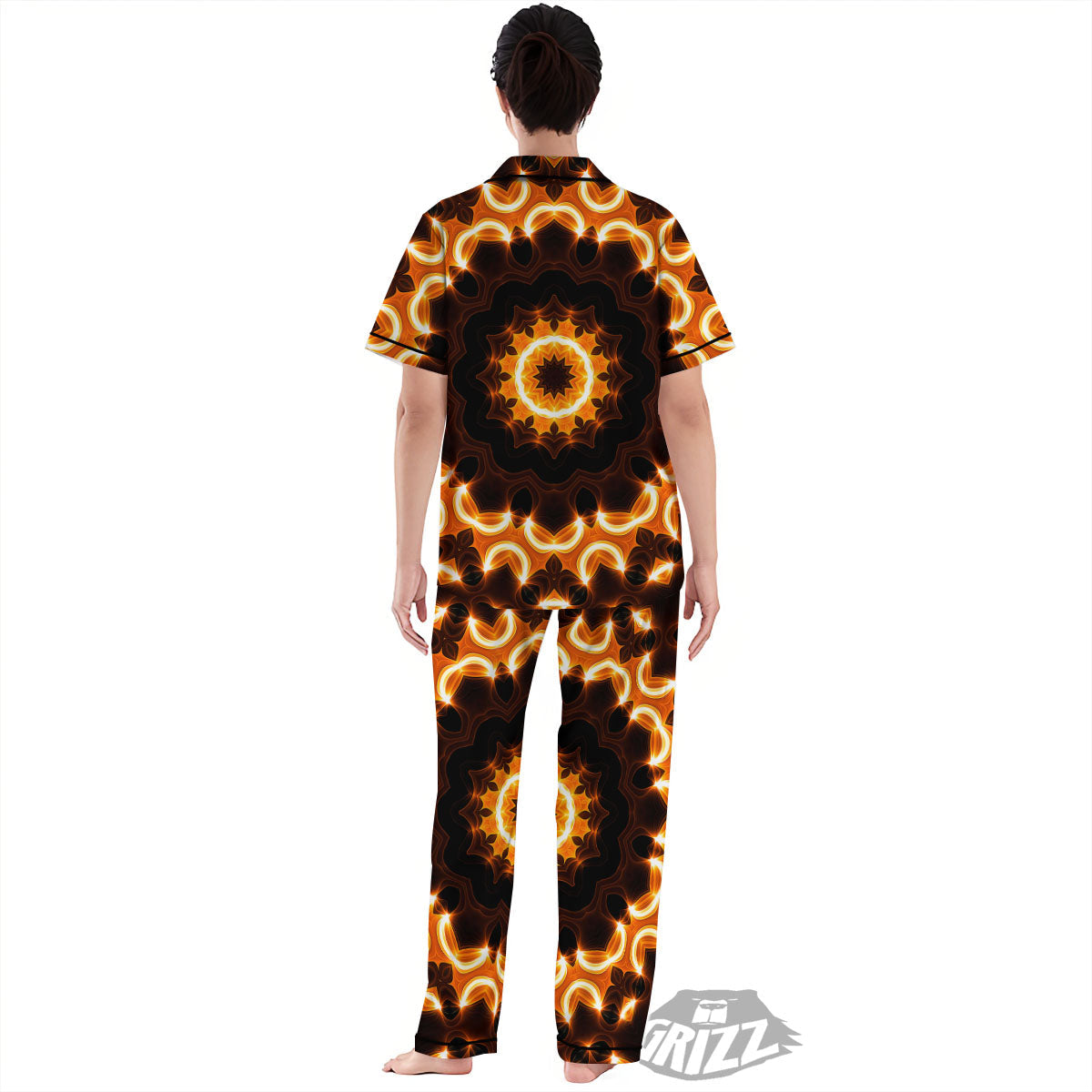 Kaleidoscope Vintage Print Women's Pajamas Set-grizzshop