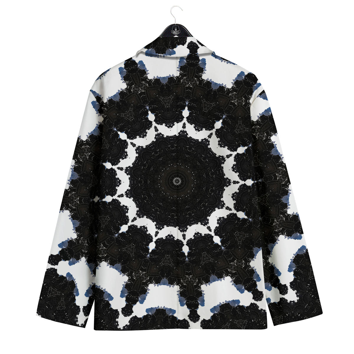 Kaleidoscope White And Black Print Men's Sport Coat-grizzshop