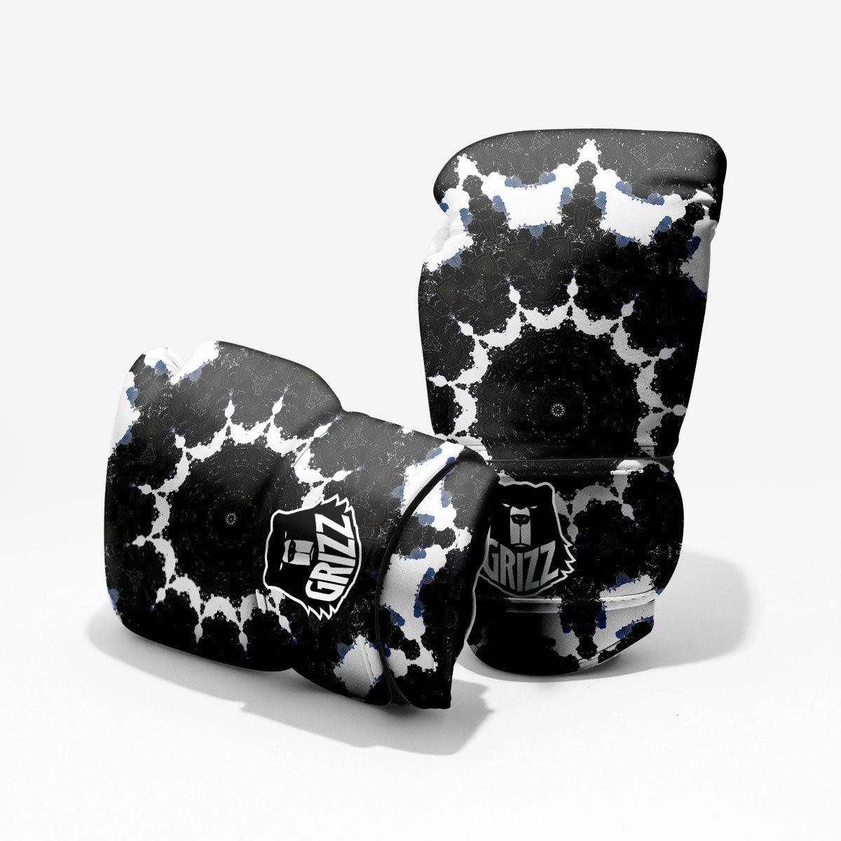 Kaleidoscope White And Black Print Pro Boxing Glove