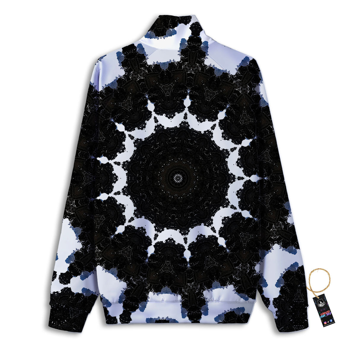 Kaleidoscope White And Black Print Track Jacket-grizzshop