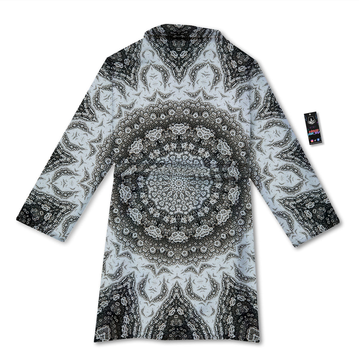 Kaleidoscope White Print Bathrobe-grizzshop
