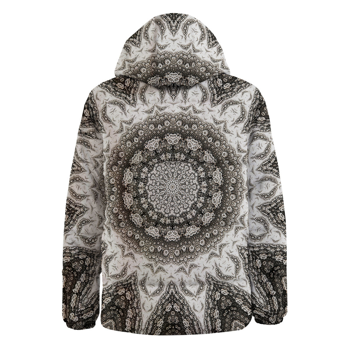 Kaleidoscope White Print Down Jacket-grizzshop