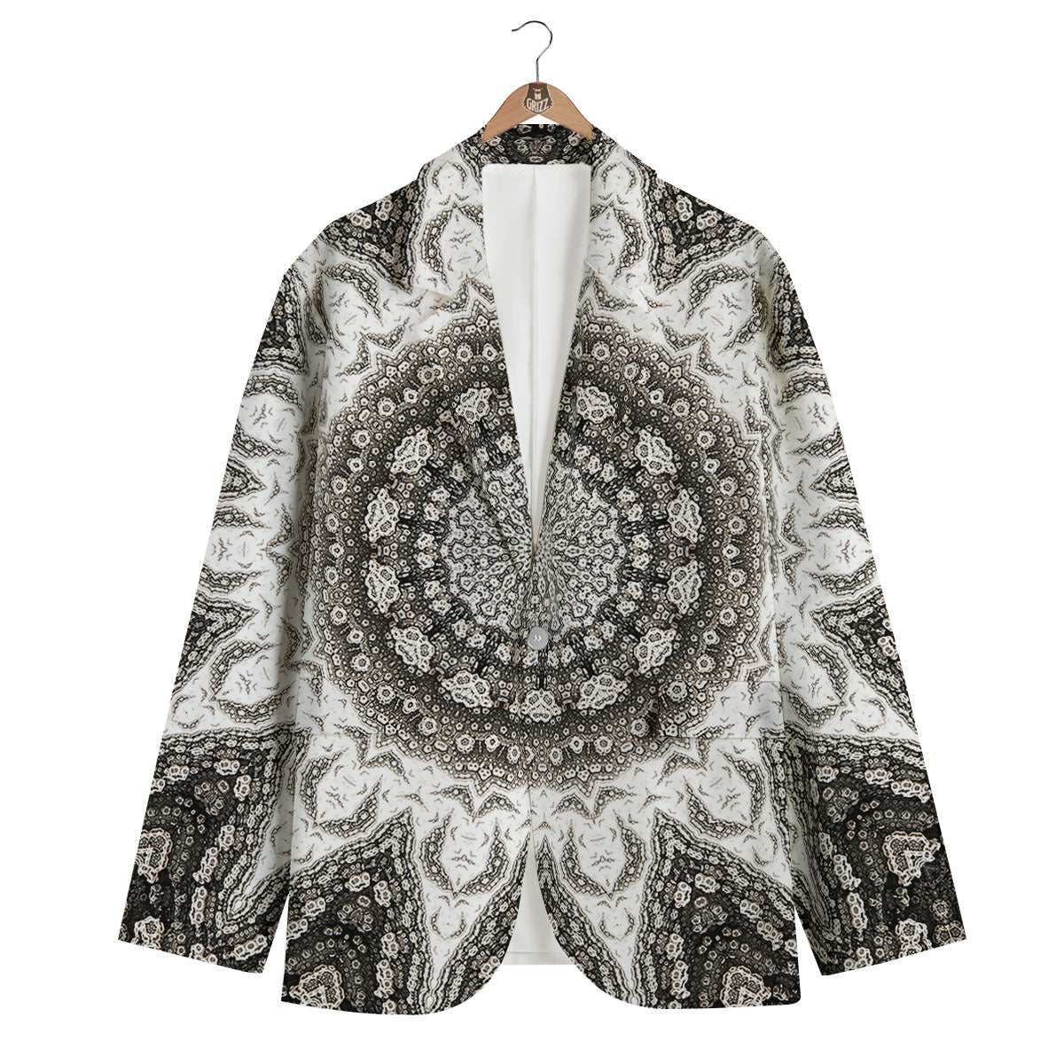 Kaleidoscope White Print Men's Blazer-grizzshop
