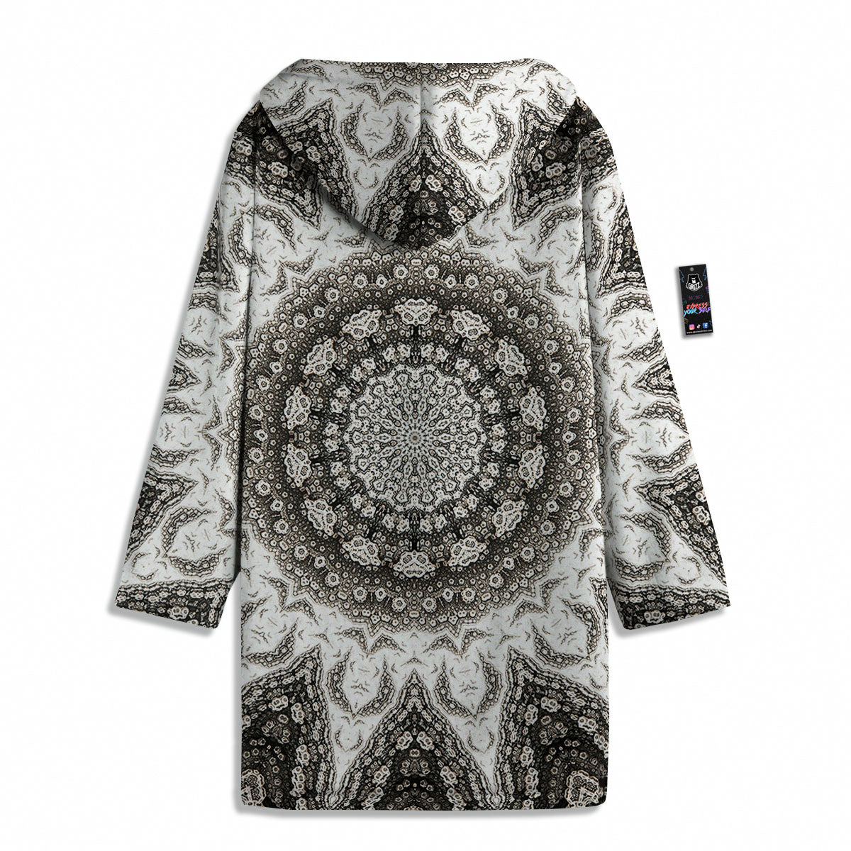Kaleidoscope White Print Men's Windbreaker Jacket-grizzshop