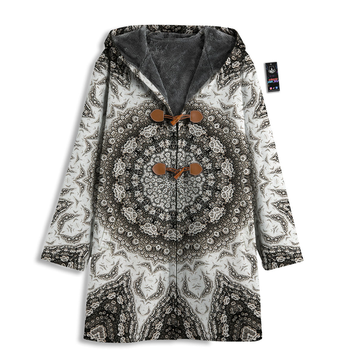 Kaleidoscope White Print Men's Windbreaker Jacket-grizzshop