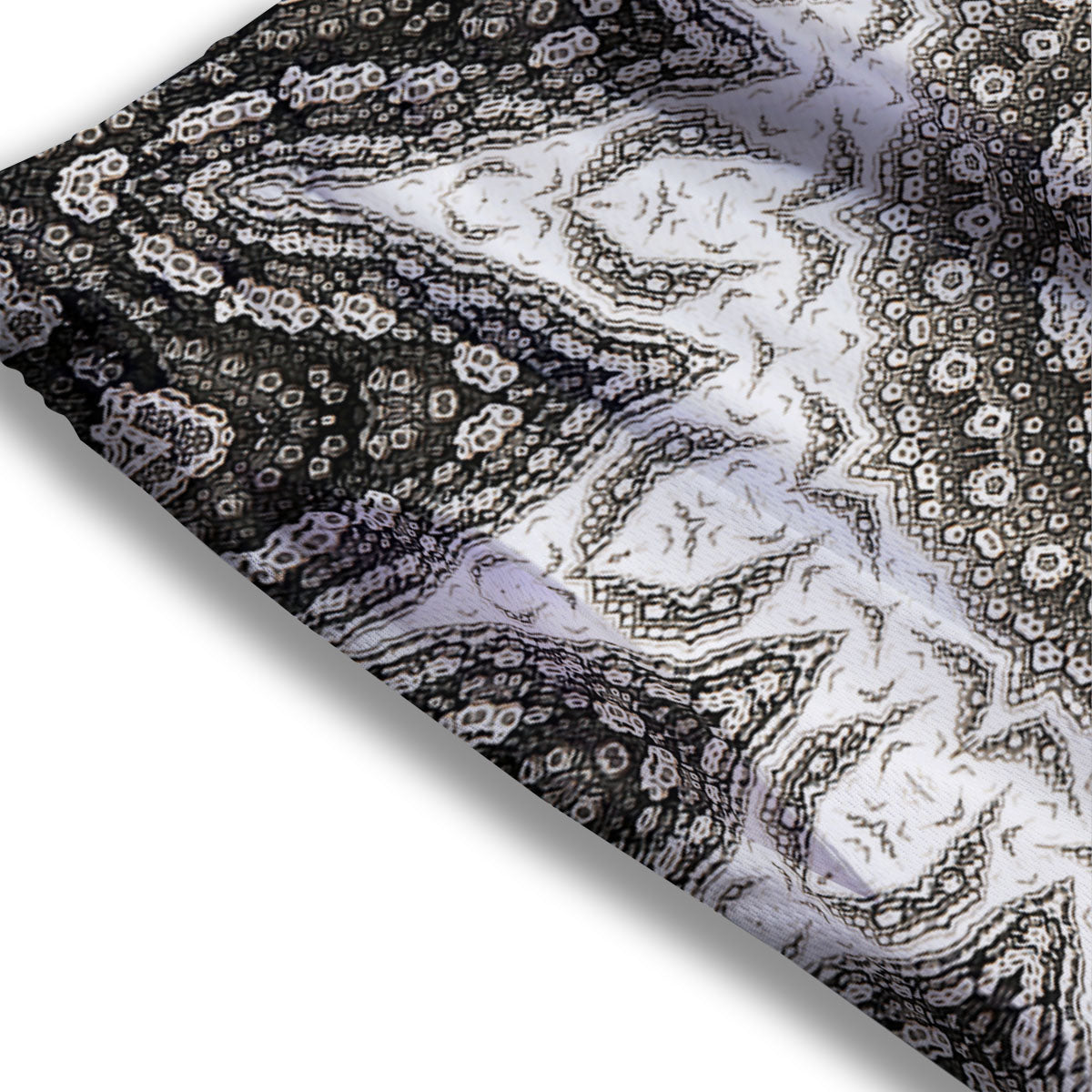 Kaleidoscope White Print Mesh Shorts