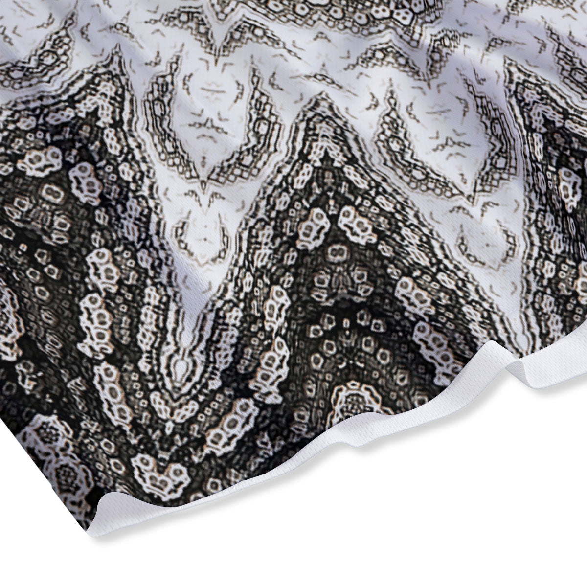 Kaleidoscope White Print Mesh Shorts