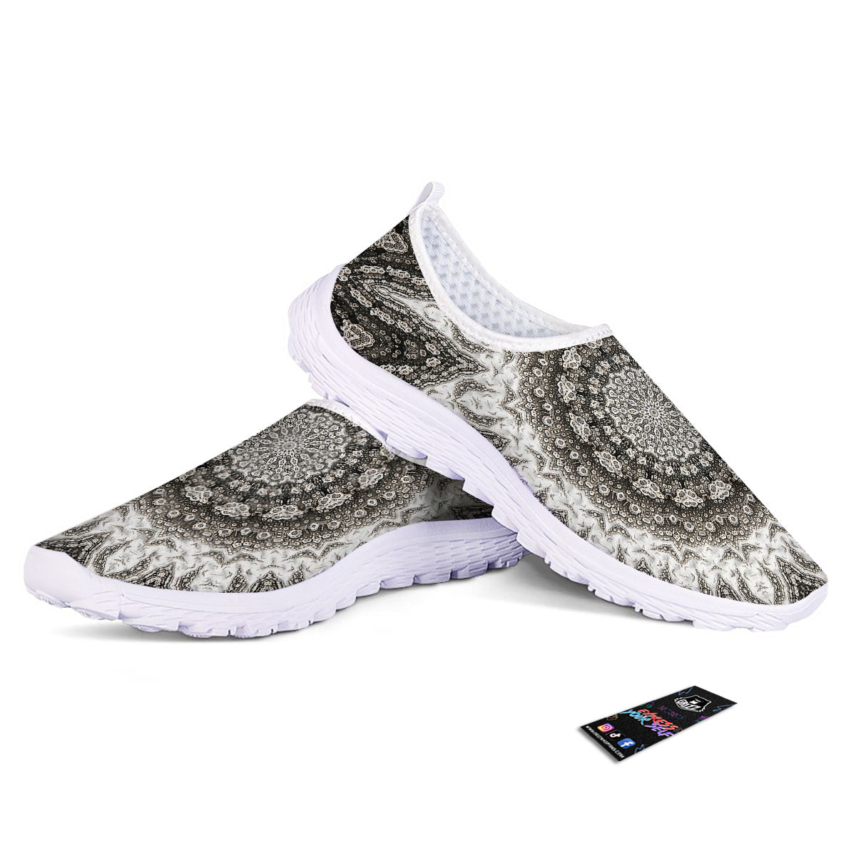 Kaleidoscope White Print Nurse Shoes-grizzshop