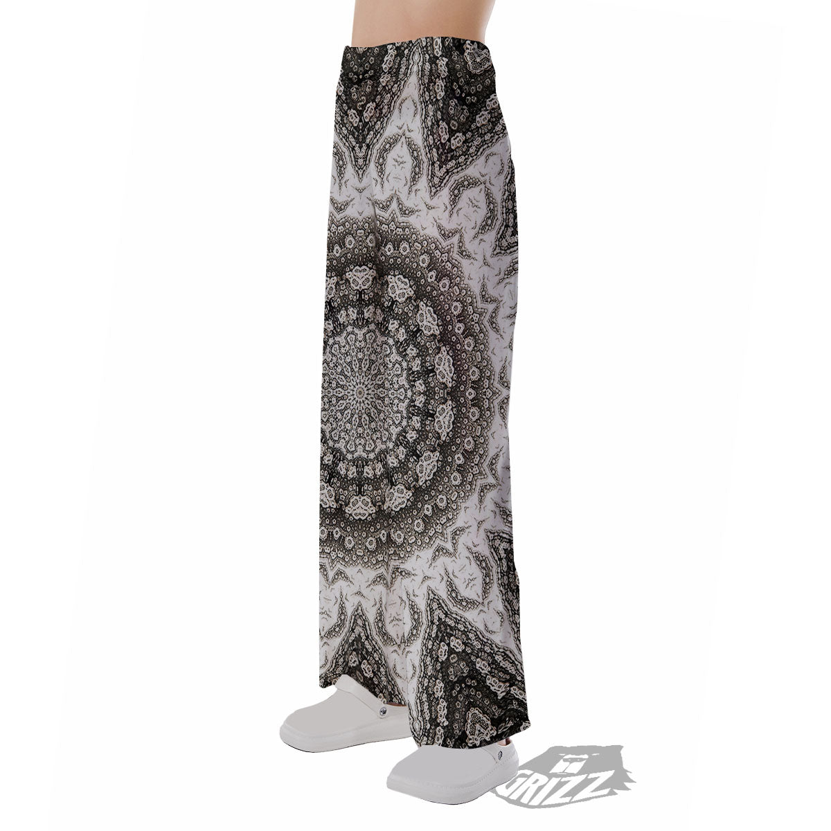 Kaleidoscope White Print Pajama Pants-grizzshop