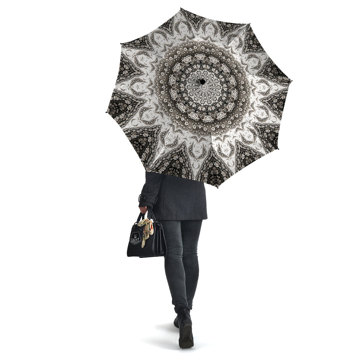 Kaleidoscope White Print Umbrella-grizzshop