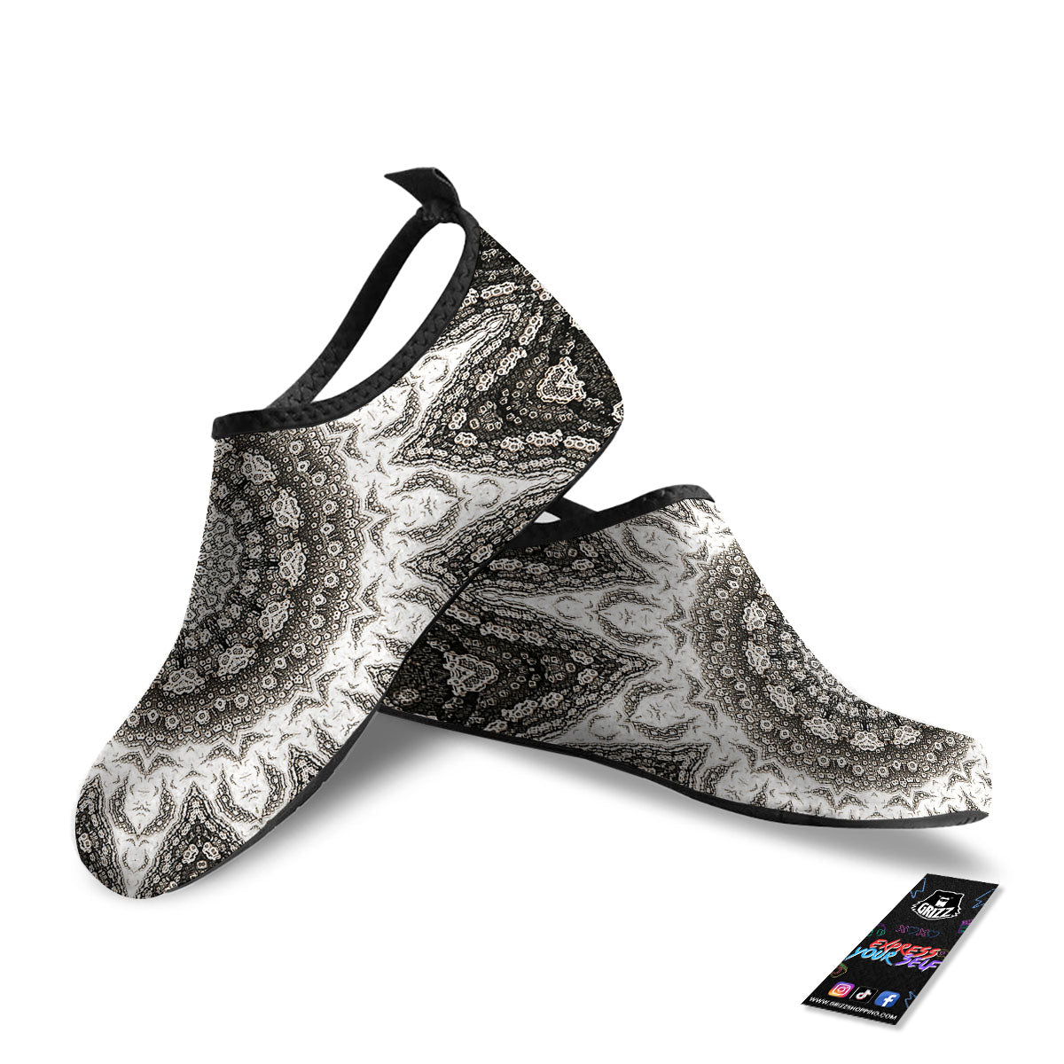 Kaleidoscope White Print Water Shoes-grizzshop