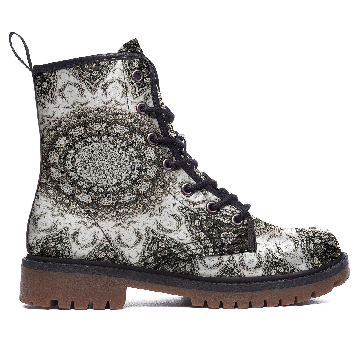 Kaleidoscope White Print Work Boots-grizzshop