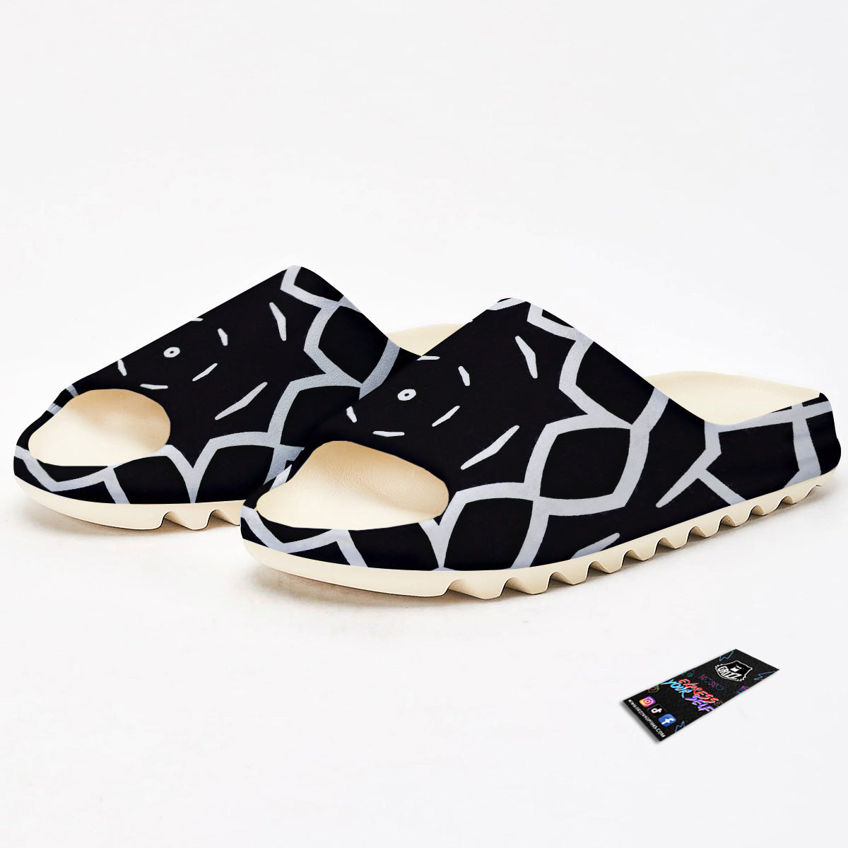 Kaleidoscope Black Print Sandals-grizzshop