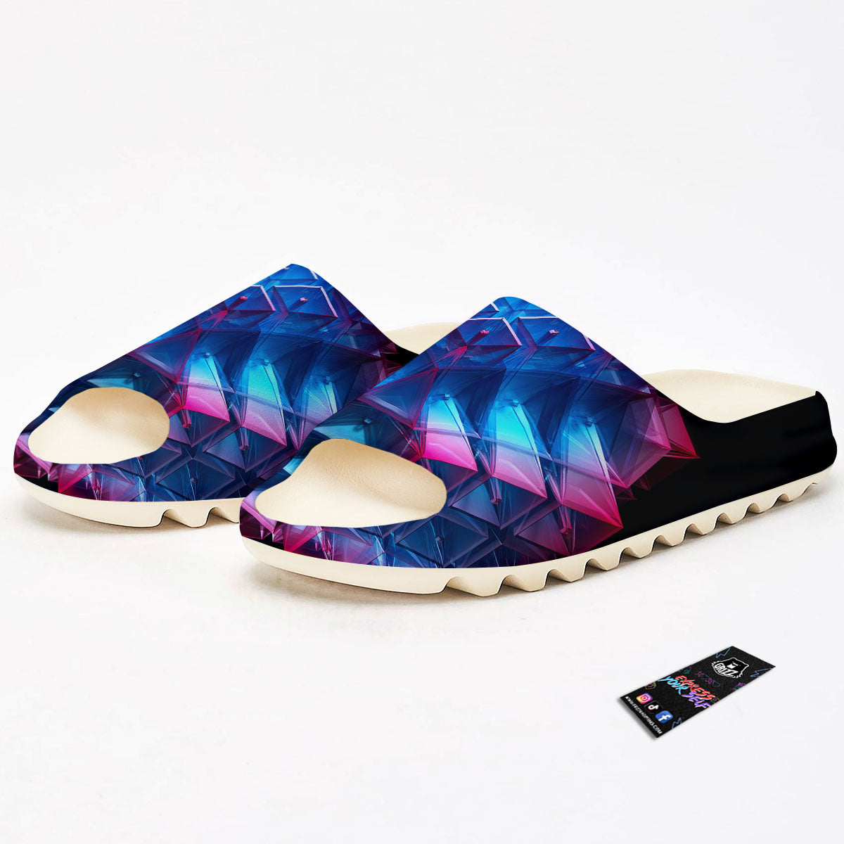 Kaleidoscope Blue And Purple Print Sandals-grizzshop