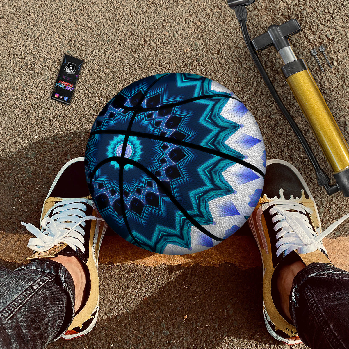 Kaleidoscope Blue Crystal Print Basketball