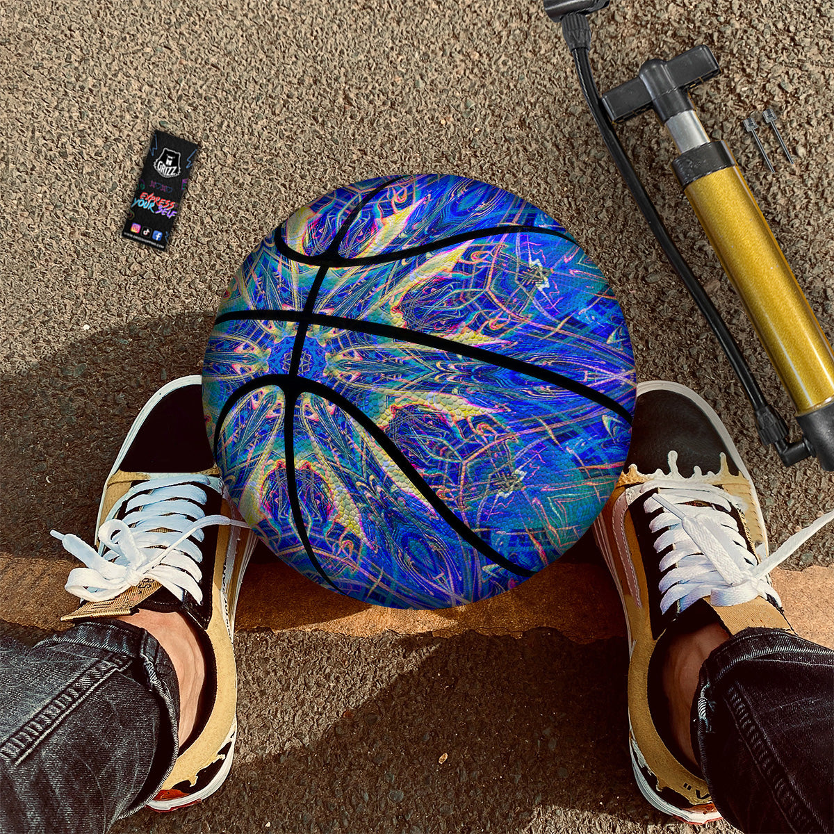 Kaleidoscope Blue Print Basketball