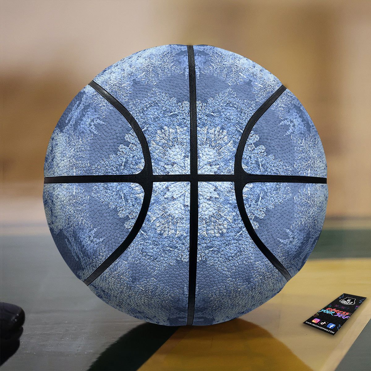 Kaleidoscope Blue Snowflake Print Basketball